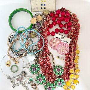 Vtg to modern Costume Jewelry Colorful Statement Necklaces Earrings Bracelets